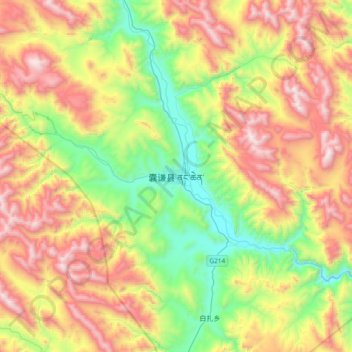 Shamda topographic map, elevation, terrain