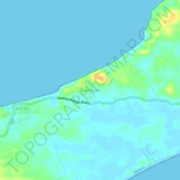 Bamboo topographic map, elevation, terrain