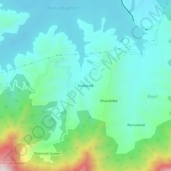 Kankwadi topographic map, elevation, terrain
