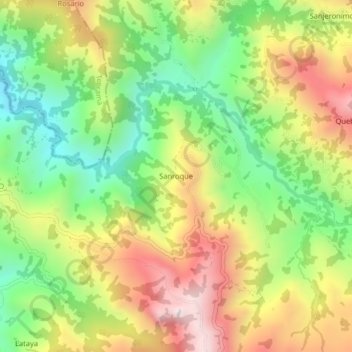 Sanroque topographic map, elevation, terrain