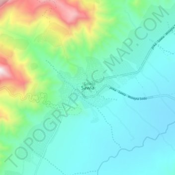 Sawla topographic map, elevation, terrain