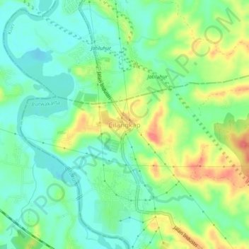 Cilangkap topographic map, elevation, terrain