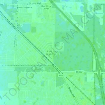 South Punta Gorda Heights topographic map, elevation, terrain