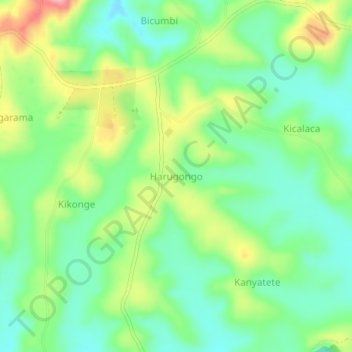 Harugongo topographic map, elevation, terrain