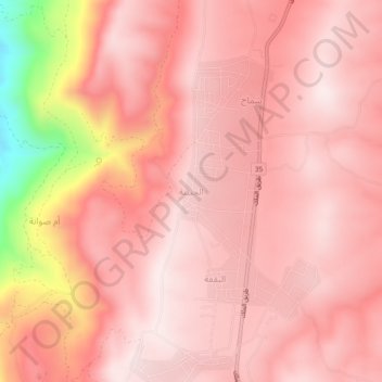 Al Junaynah topographic map, elevation, terrain