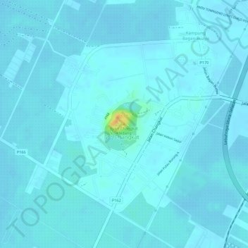 Bukit Changkat Kledang topographic map, elevation, terrain