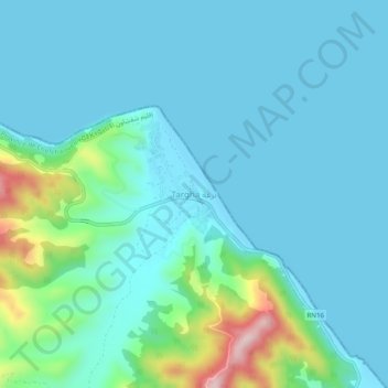 Targha topographic map, elevation, terrain