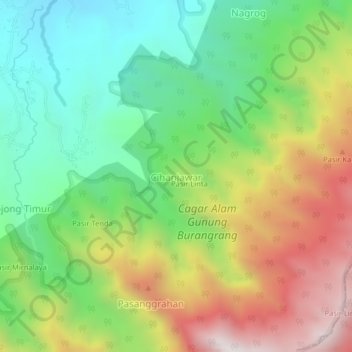 Cihanjawar topographic map, elevation, terrain