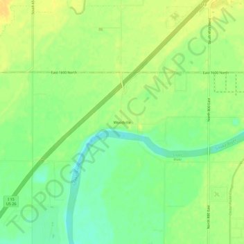 Woodville topographic map, elevation, terrain