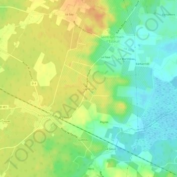 Lagrange topographic map, elevation, terrain