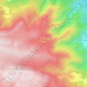 Cando topographic map, elevation, terrain