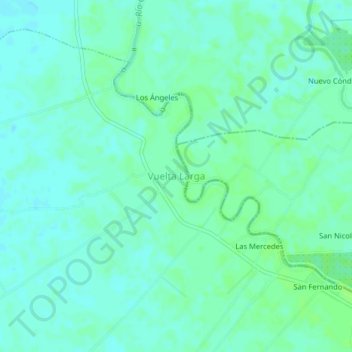 Vuelta Larga topographic map, elevation, terrain