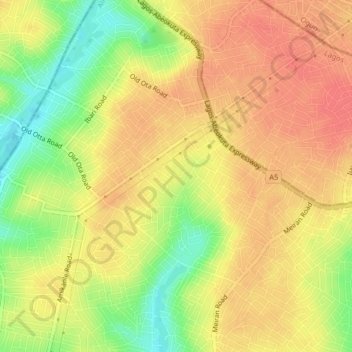 Suberu Oje topographic map, elevation, terrain