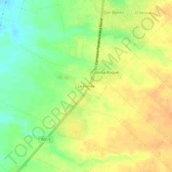 La Florida Topographic Map, Elevation, Terrain