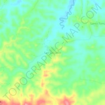 San Salvador topographic map, elevation, terrain