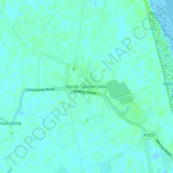 North Somercotes topographic map, elevation, terrain