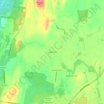 College Park topographic map, elevation, terrain