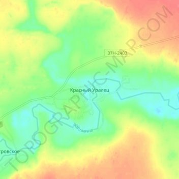 Красный Уралец topographic map, elevation, terrain