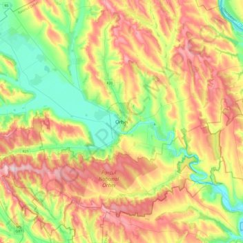 Orhei topographic map, elevation, terrain