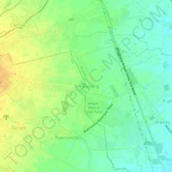 Telepayong topographic map, elevation, terrain