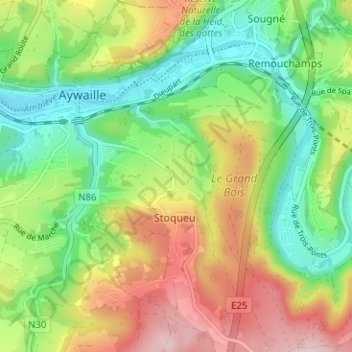 Kin topographic map, elevation, terrain