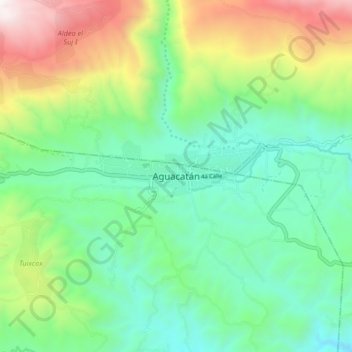 Aguacatán topographic map, elevation, terrain