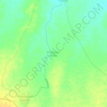 Kaudgaon Sabla topographic map, elevation, terrain