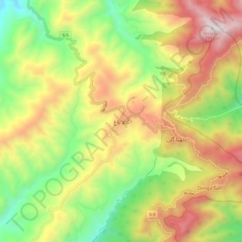 Kalabagh topographic map, elevation, terrain