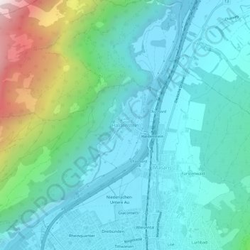 Haldenstein topographic map, elevation, terrain