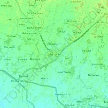 Jaleshwar topographic map, elevation, terrain