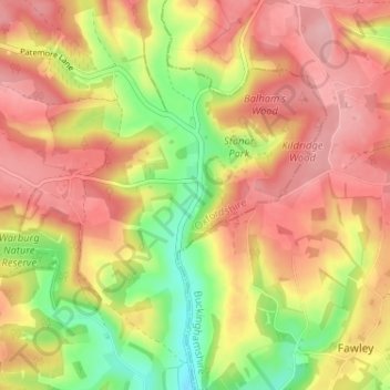 Stonor topographic map, elevation, terrain