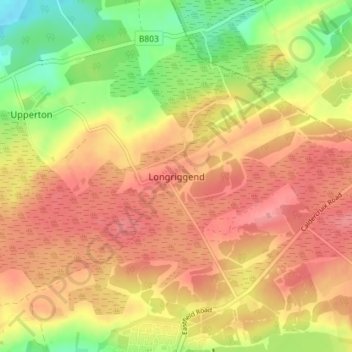 Longriggend topographic map, elevation, terrain