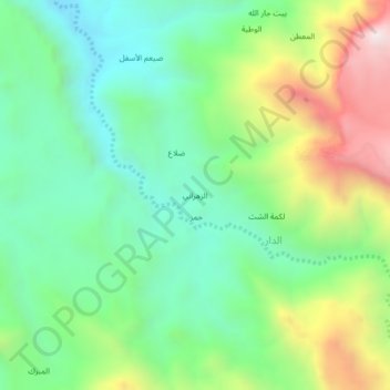 Az Zahrani topographic map, elevation, terrain