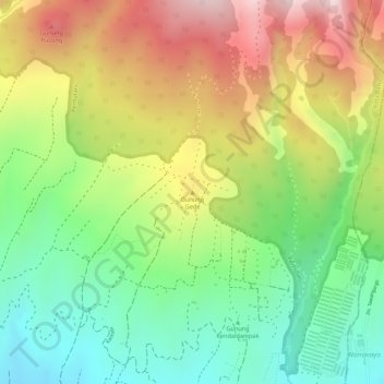 Gunung Gede topographic map, elevation, terrain