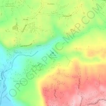 Gozalandia Waterfall topographic map, elevation, terrain