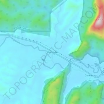 Ban Bang Bon topographic map, elevation, terrain