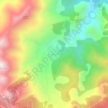 Stropones topographic map, elevation, terrain