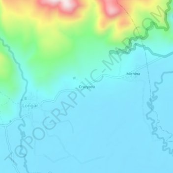 Cruzyacu topographic map, elevation, terrain