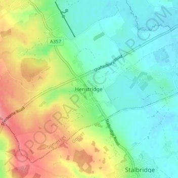 Henstridge topographic map, elevation, terrain