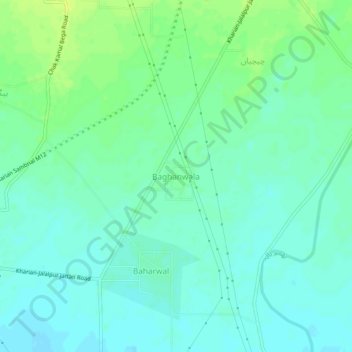 Baghanwala topographic map, elevation, terrain