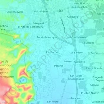 Cachiche topographic map, elevation, terrain