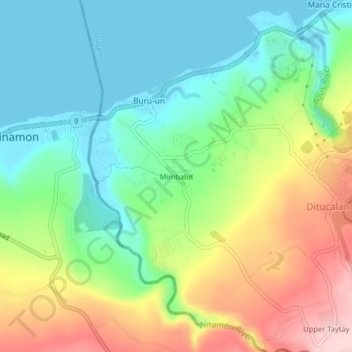 Mimbalot topographic map, elevation, terrain
