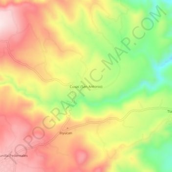 Cuxac (San Antonio) topographic map, elevation, terrain