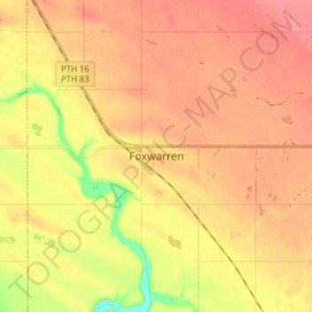 Foxwarren topographic map, elevation, terrain