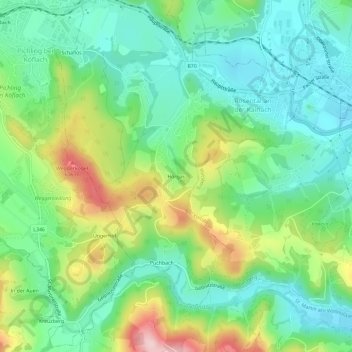 Hörgas topographic map, elevation, terrain