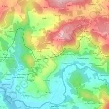 Fabal topographic map, elevation, terrain