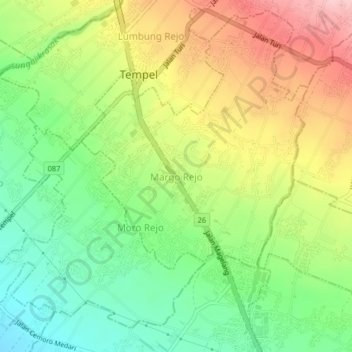 Margo Rejo topographic map, elevation, terrain