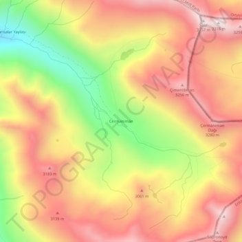 Cermaniman topographic map, elevation, terrain