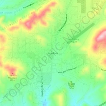 Agua Dulce topographic map, elevation, terrain