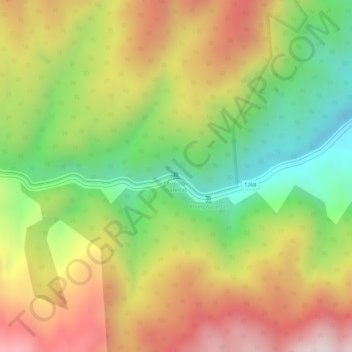 Changtok Waterfall topographic map, elevation, terrain